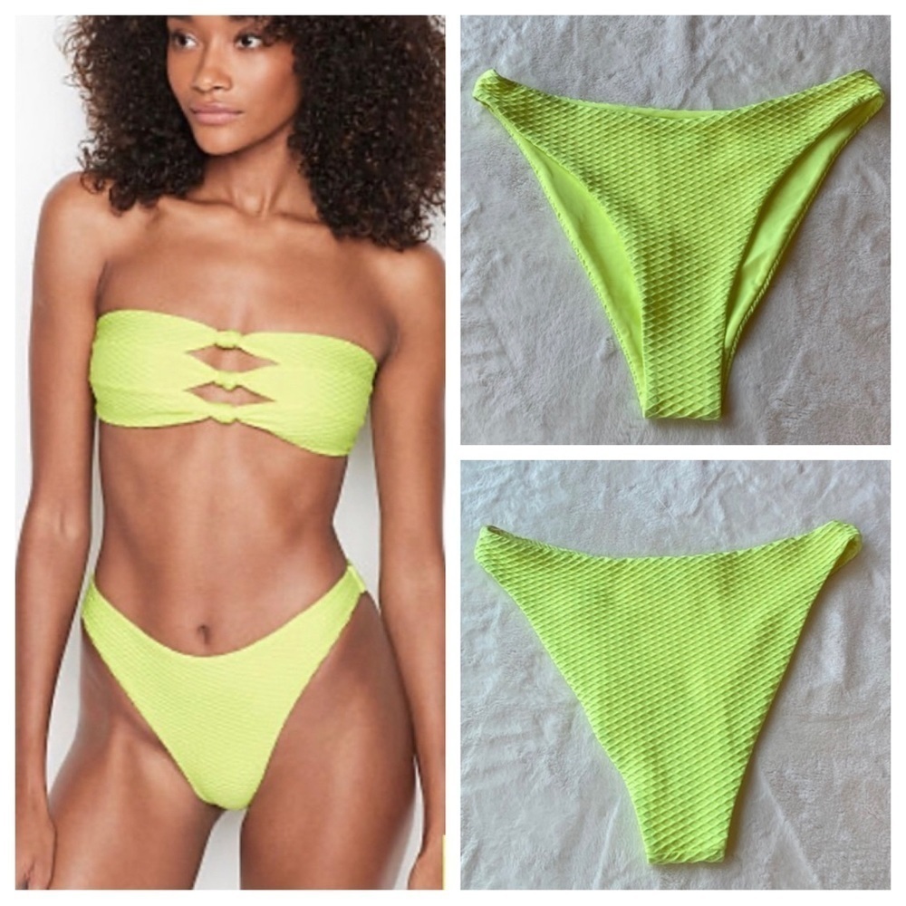 New! Blue Life Swim high cut bikini bottom neon green 19442